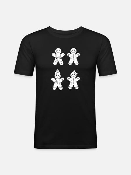 Weihnachtsmann Lebkuchen Weihnachten - Männer Slim Fit T-Shirt - Schwarz