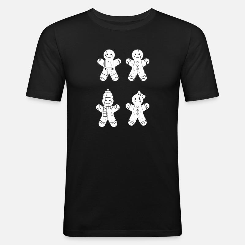Weihnachtsmann Lebkuchen Weihnachten - Männer Slim Fit T-Shirt - Schwarz