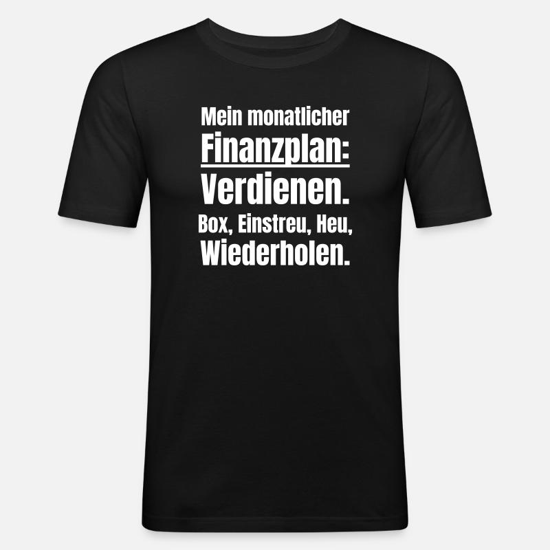 Finanzplan als Pferdebesitzerin - Männer Slim Fit T-Shirt - Schwarz