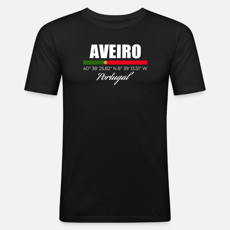 Aveiro - Männer Slim Fit T-Shirt - Schwarz
