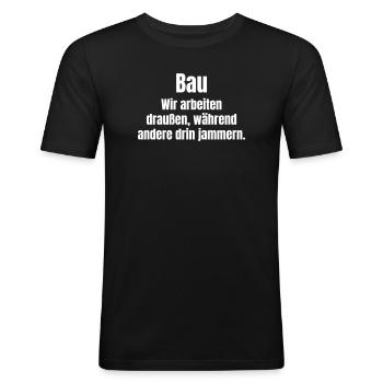 Construction Work Outside Power - Men's Slim Fit T-Shirt - black - Front - Nik (191cm)