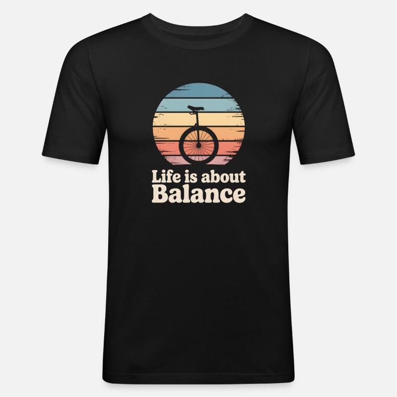 Einrad - Männer Slim Fit T-Shirt - Schwarz