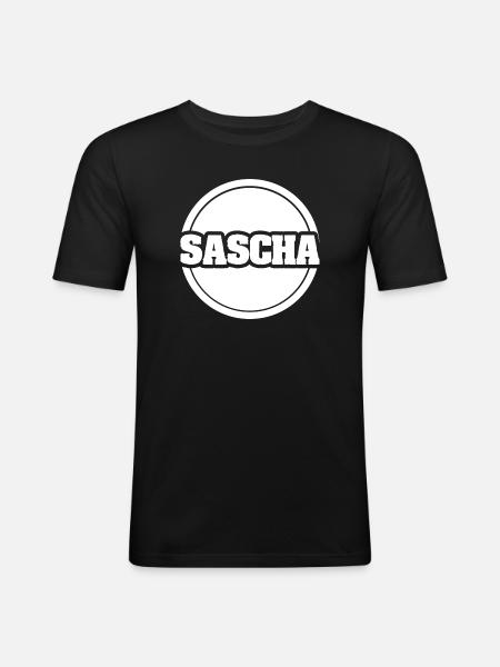 First name Sascha - Men's Slim Fit T-Shirt - black