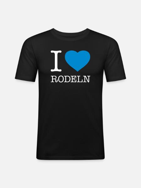 I love tobogganing - Men's Slim Fit T-Shirt - black