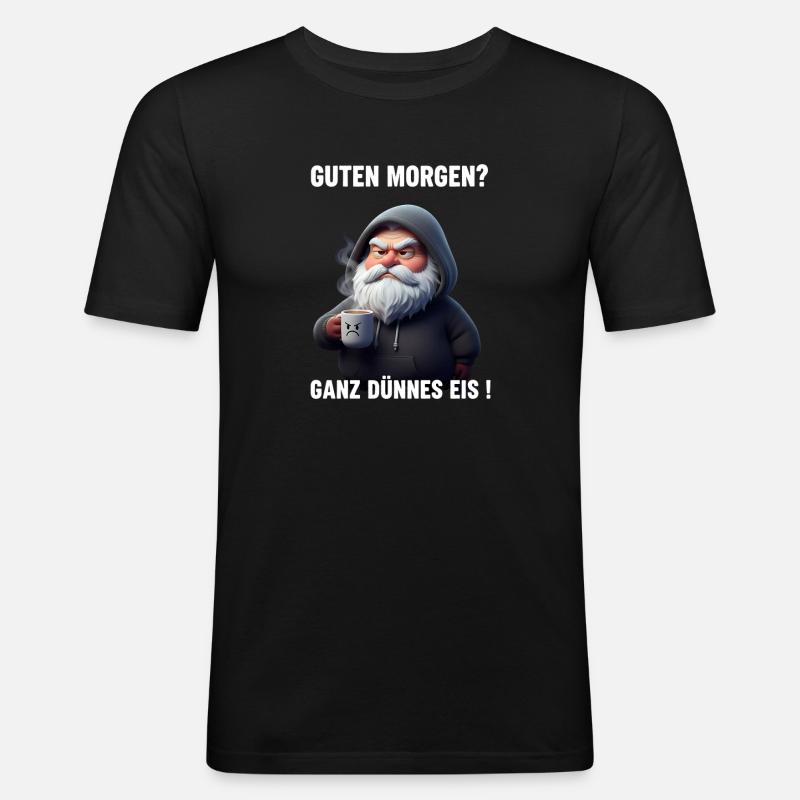 Grummel Weihnachtsmann Dünnes Eis Spruch - Men's Slim Fit T-Shirt - black