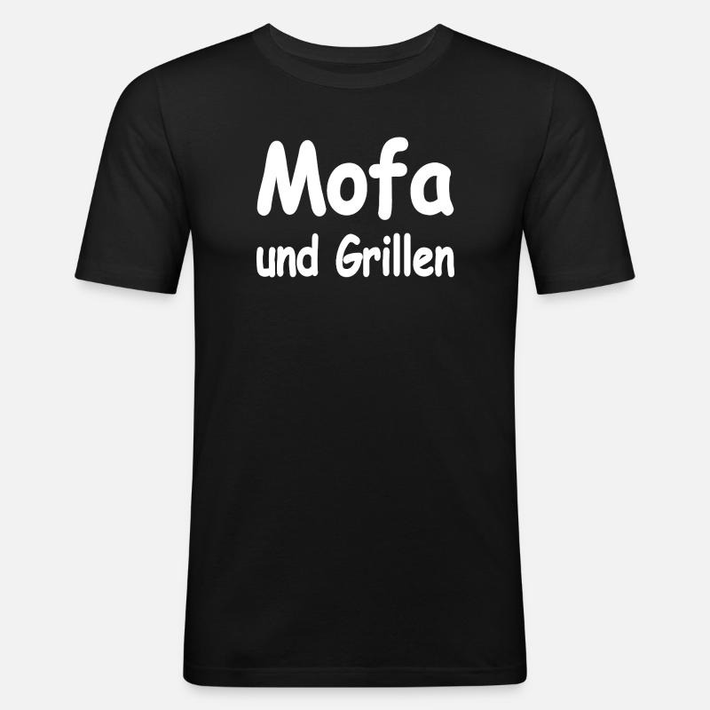 Mofa - Männer Slim Fit T-Shirt - Schwarz