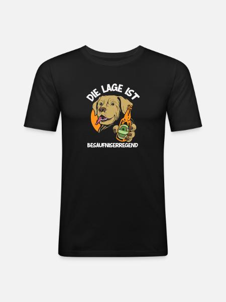 The location is drunken dog - Men's Slim Fit T-Shirt - black