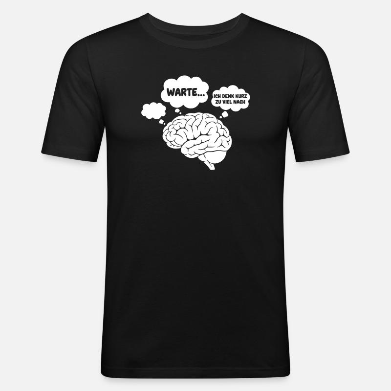 GehirnGedanken Comic - Männer Slim Fit T-Shirt - Schwarz