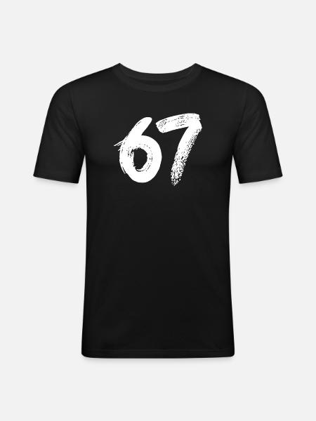 67 White Paint - Men's Slim Fit T-Shirt - black
