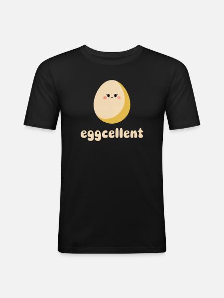 Eggcellent – Sweet breakfast egg - Men's Slim Fit T-Shirt - black