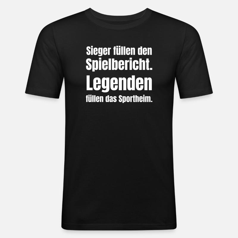 Sieger schreiben den Spielbericht - Männer Slim Fit T-Shirt - Schwarz