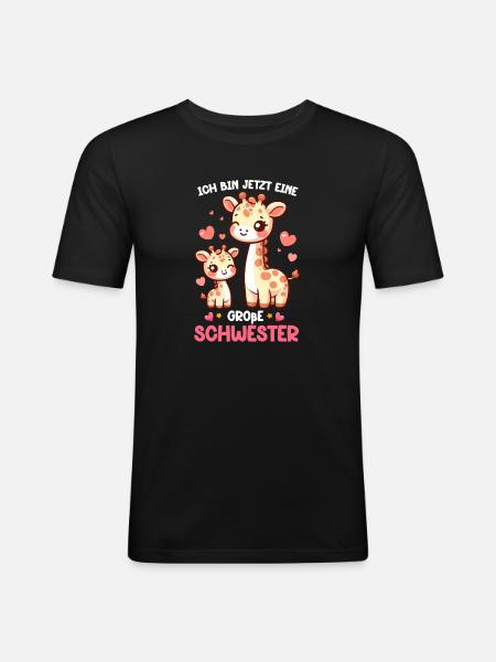 I'm Big Sister Giraffe Sibling - Men's Slim Fit T-Shirt - black