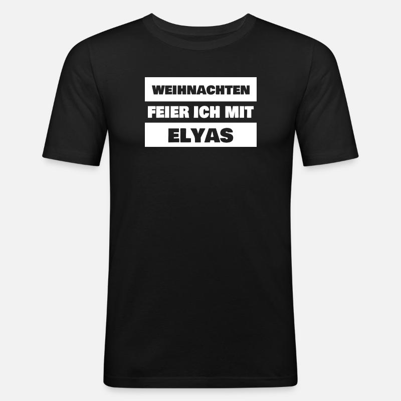 Elyas - Männer Slim Fit T-Shirt - Schwarz