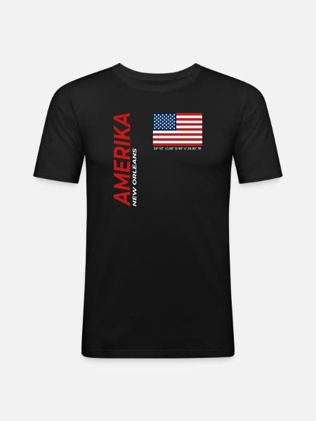 Nouvelle-Orléans - T-shirt près du corps Homme - noir