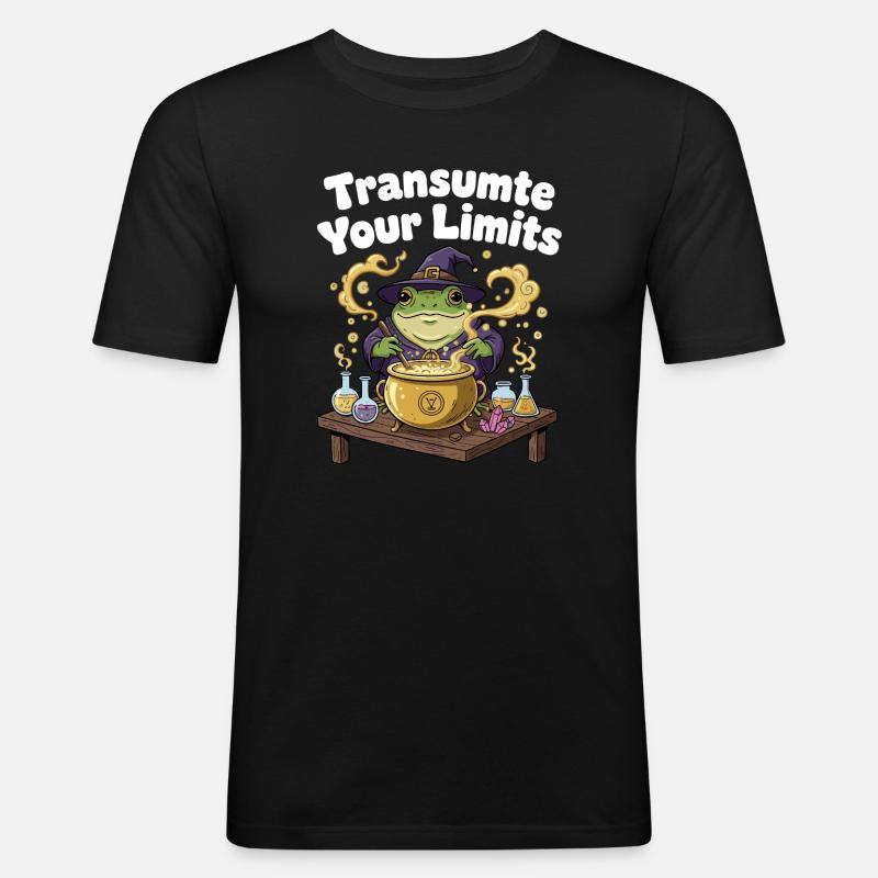 Transmute Borders – Frog Spell - Men's Slim Fit T-Shirt - black