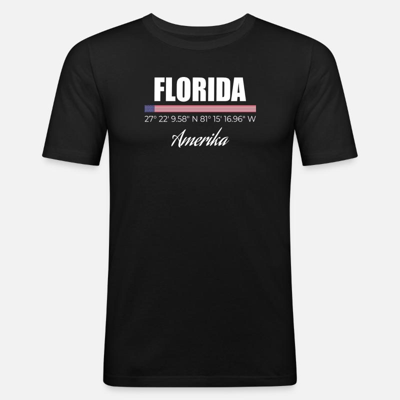 Florida - Männer Slim Fit T-Shirt - Schwarz