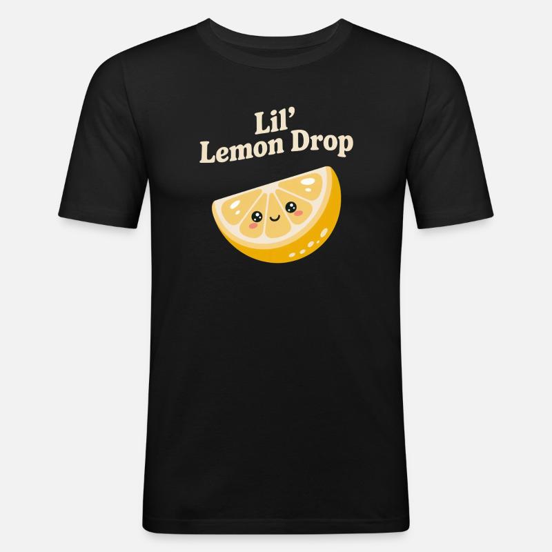 Lil’ Lemon Drop - Männer Slim Fit T-Shirt - Schwarz