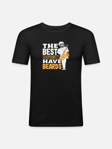The best saxophonists have beards - Men's Slim Fit T-Shirt - black