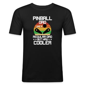 Pinball Dad Funny Arcade Gaming Humor For Pinball - Men's Slim Fit T-Shirt - black - Front - Nik (191cm)