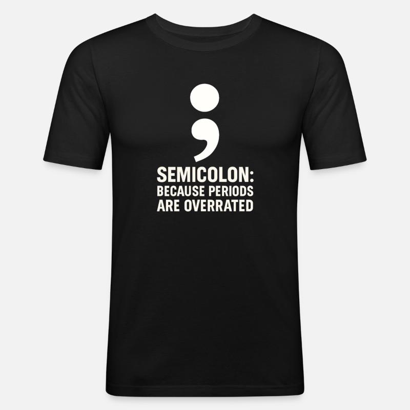 Grammatik Oxford Comma Language Rules - Männer Slim Fit T-Shirt - Schwarz