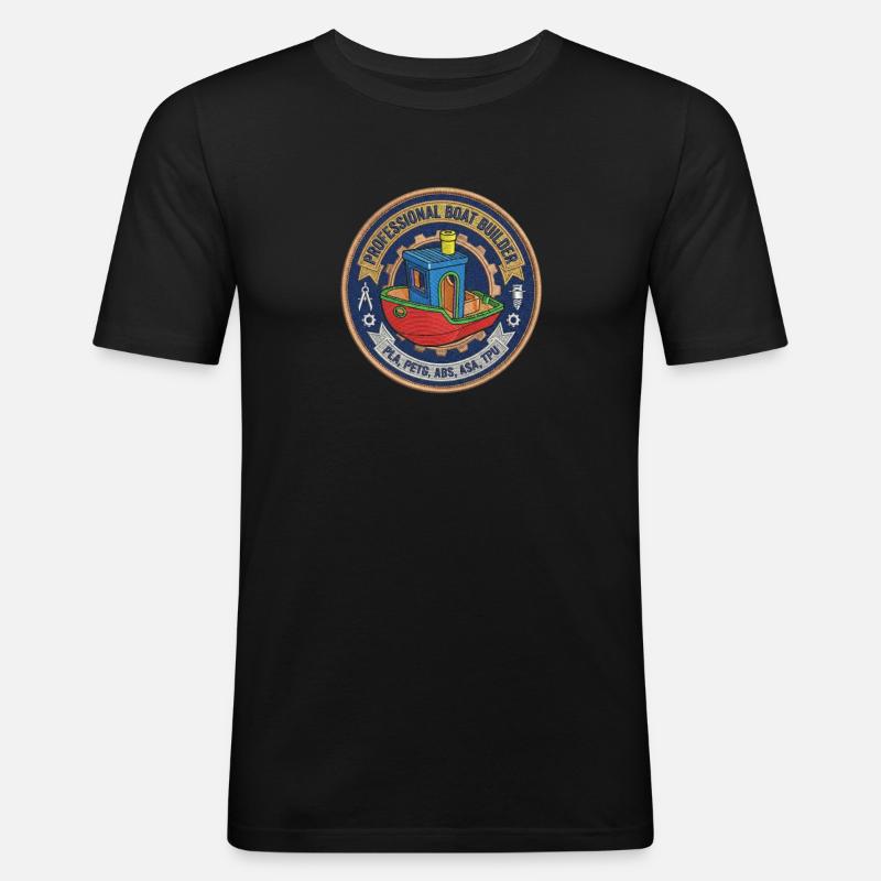 Constructeur professionnel de bateaux Benchy Patch - T-shirt près du corps Homme - noir
