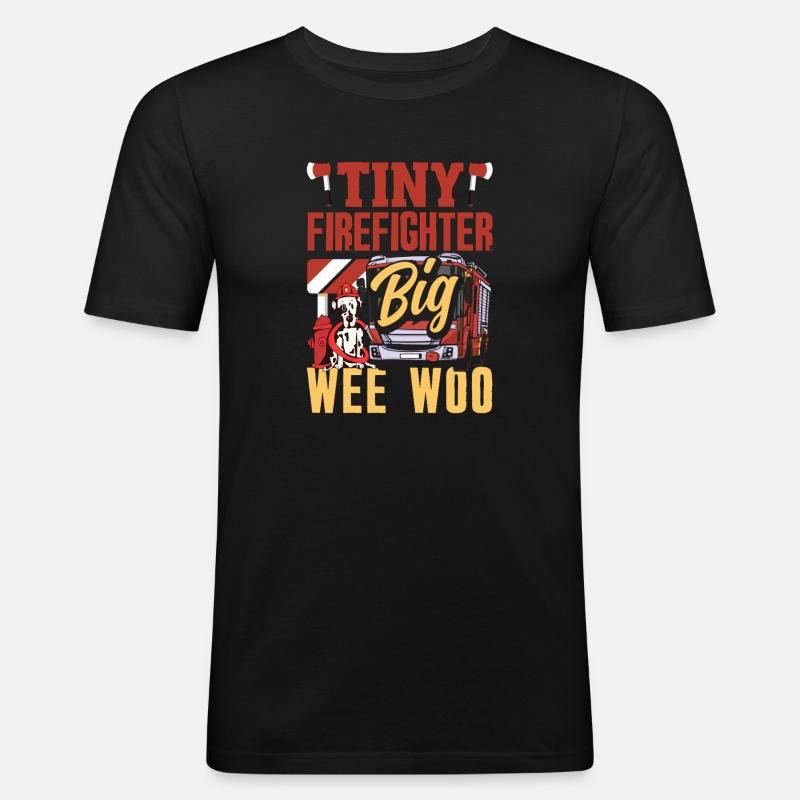 Wee Woo Squad Fire Tiny Firefighter - Men's Slim Fit T-Shirt - black