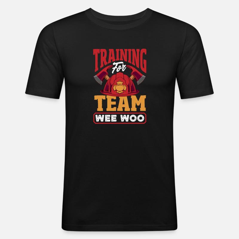 Wee Woo Squad Fire Tiny Firefighter - Men's Slim Fit T-Shirt - black