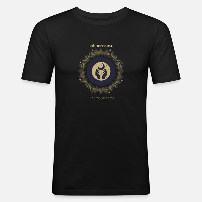 The_Universe_has_yor_back - Männer Slim Fit T-Shirt - Schwarz