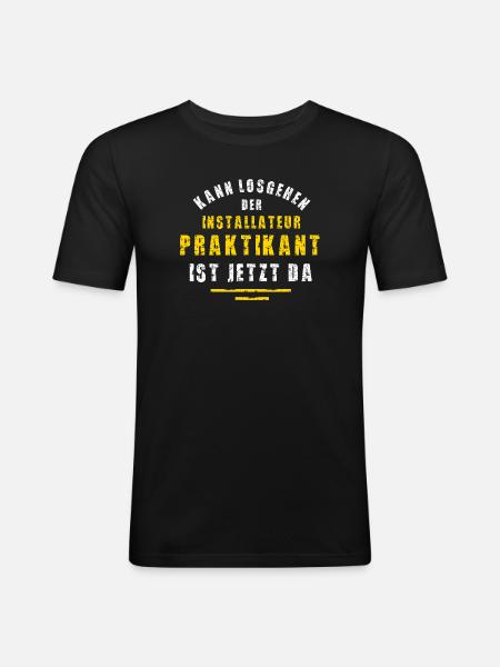 Plumber Intern Installer Internship - Men's Slim Fit T-Shirt - black