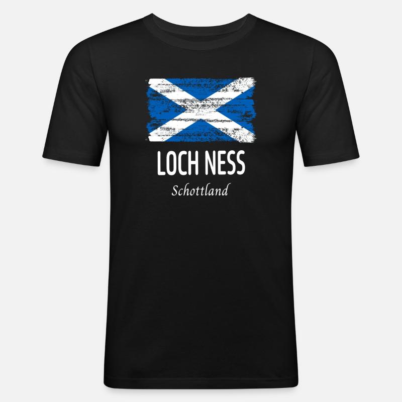 Loch Ness - Männer Slim Fit T-Shirt - Schwarz