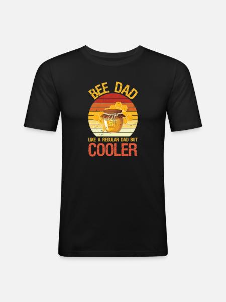 Bee Dad Honey Beekeeper Funny Beekeeping - Men's Slim Fit T-Shirt - black