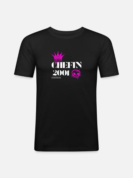 Chefin Edition 2001 24th Birthday Saying - Men's Slim Fit T-Shirt - black