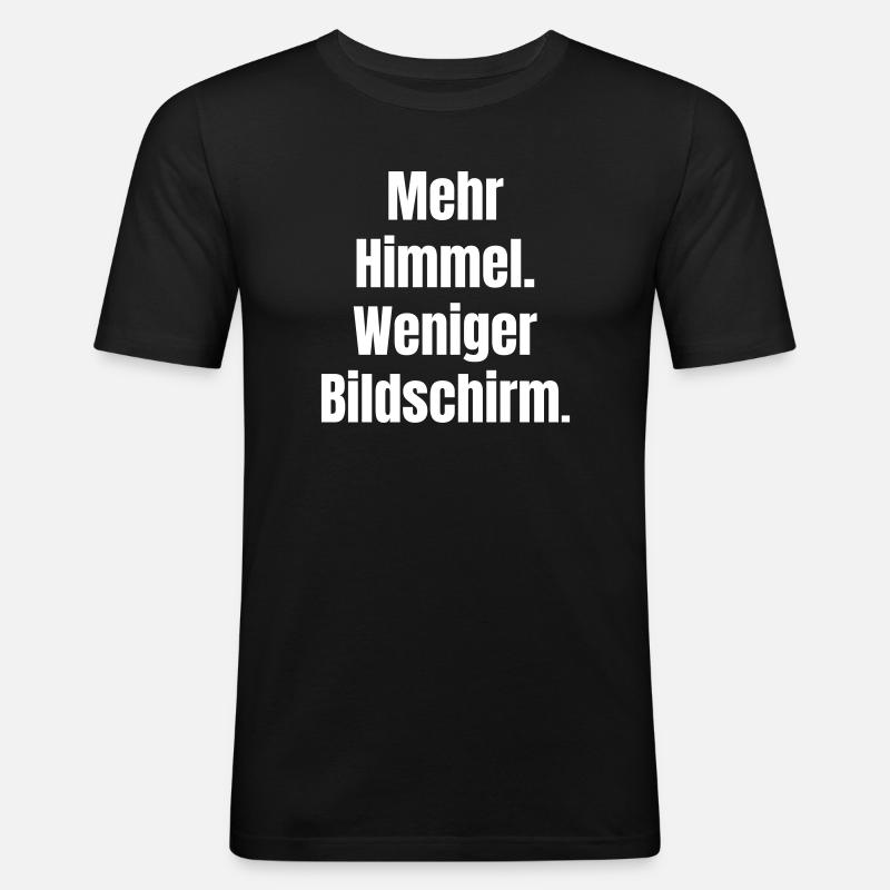 Plus de ciel, moins d’écran - T-shirt près du corps Homme - noir