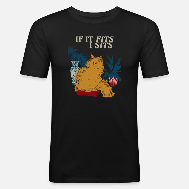 WENN ES IN EINEN SITZ PASST - Männer Slim Fit T-Shirt - Schwarz