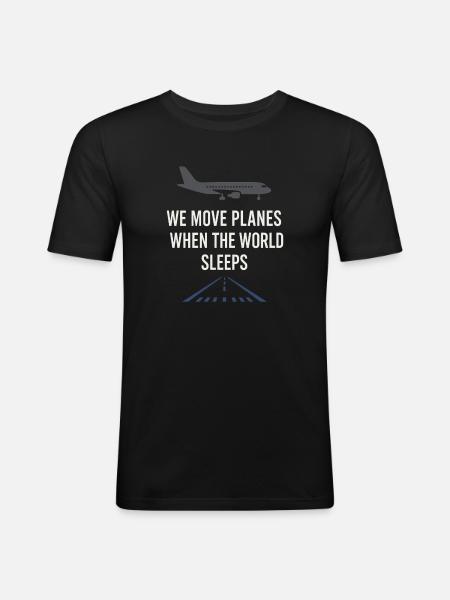 Nachtschichtrampe Des Bodenpersonals Am - Männer Slim Fit T-Shirt - Schwarz