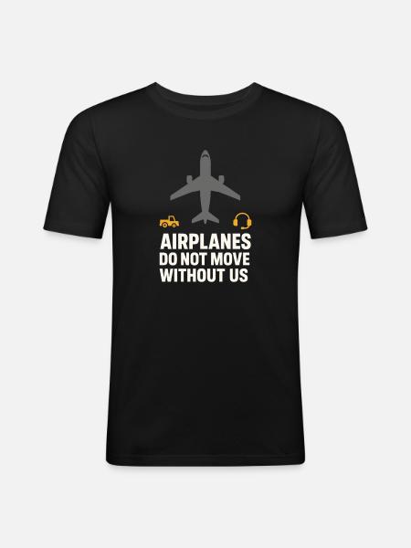 Nachtschichtrampe Des Bodenpersonals Am - Männer Slim Fit T-Shirt - Schwarz