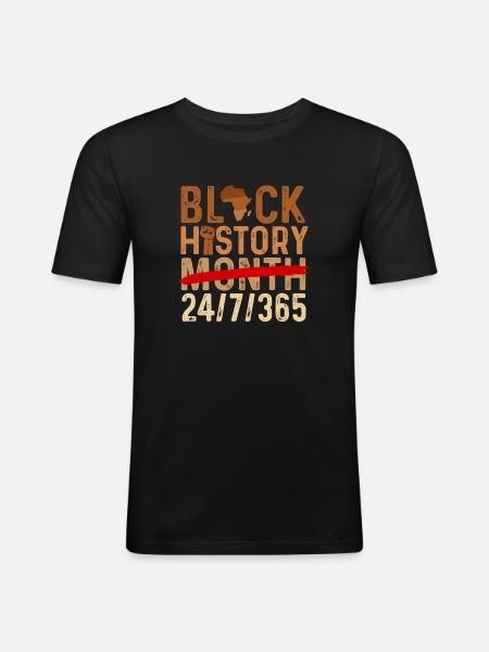 Black History Month 24/7/365 Pride - Men's Slim Fit T-Shirt - black