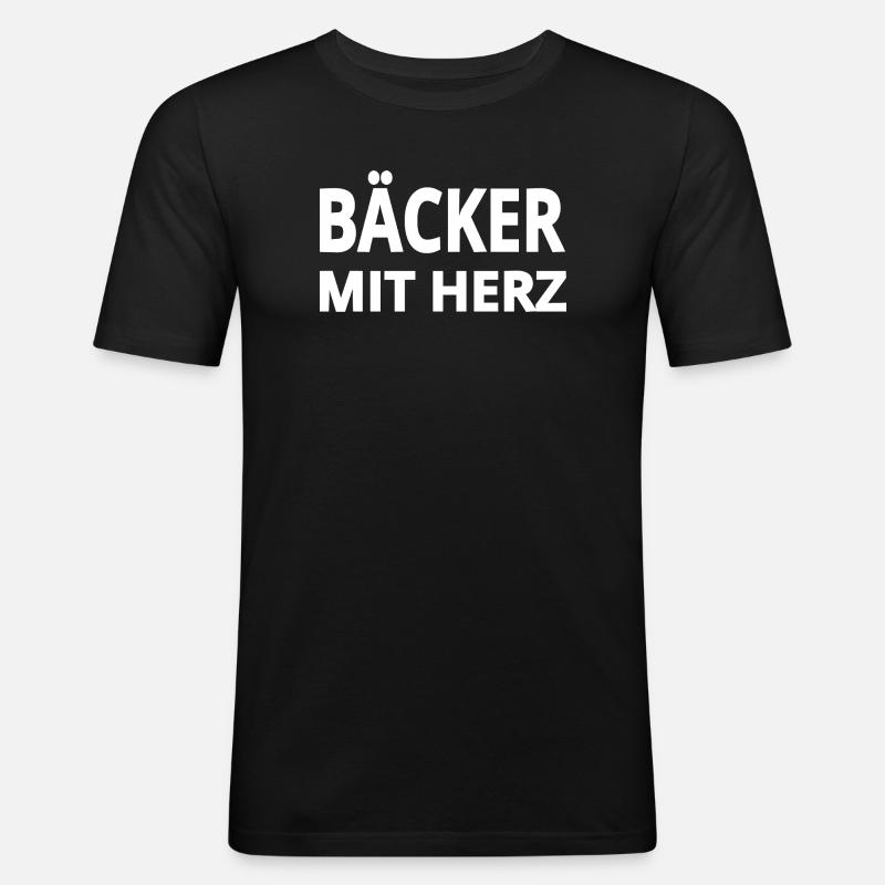 Bäcker - Männer Slim Fit T-Shirt - Schwarz