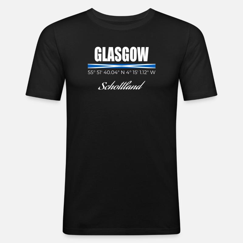 Glasgow - Männer Slim Fit T-Shirt - Schwarz