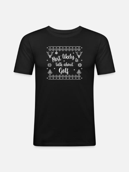 Most likely to talk about Golf - Men's Slim Fit T-Shirt - black