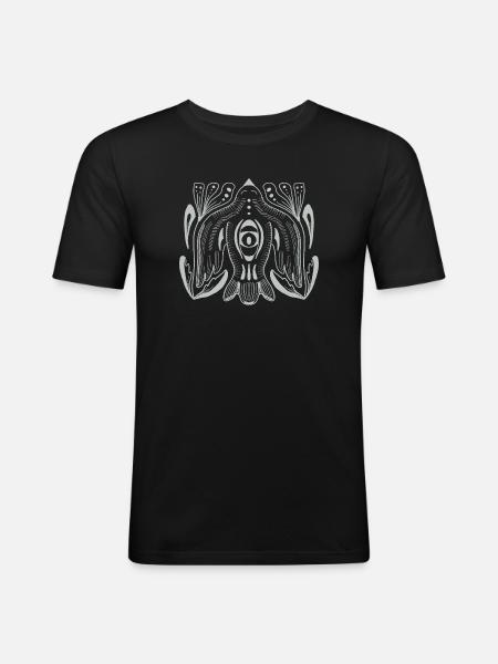 Mandala style eye with tentacle tendrils - Men's Slim Fit T-Shirt - black