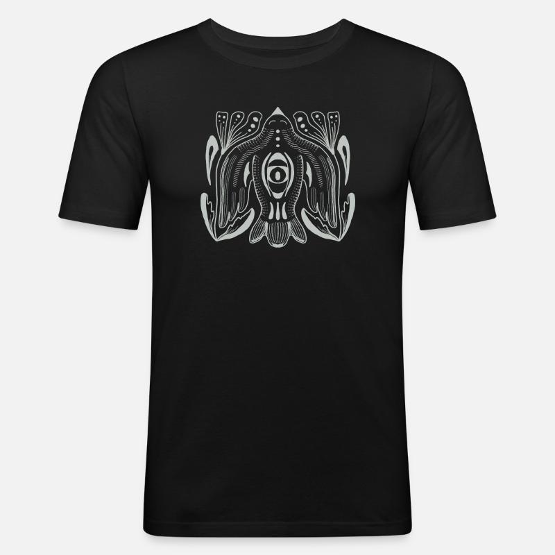 Mandala style eye with tentacle tendrils - Men's Slim Fit T-Shirt - black