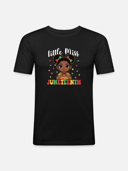 Little Miss Juneteenth – Schwarzer Mädchenstolz - Männer Slim Fit T-Shirt - Schwarz
