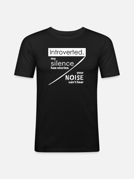 Introvert Quotes - Men's Slim Fit T-Shirt - black
