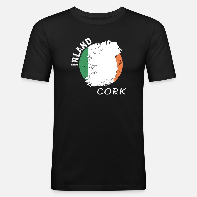 Cork - Männer Slim Fit T-Shirt - Schwarz