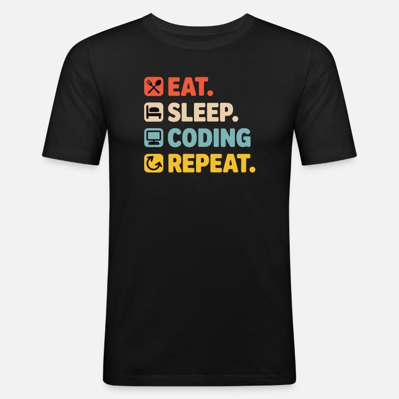 Programmiererleben Humor für Programmierer - Männer Slim Fit T-Shirt - Schwarz