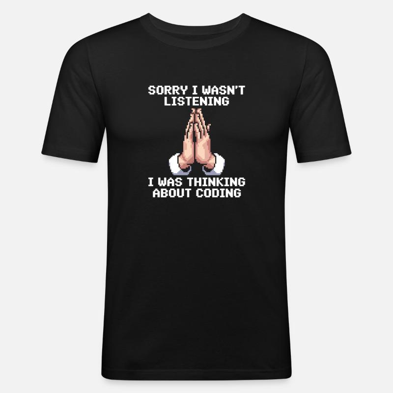 Lustiges Programmierer Meme - Männer Slim Fit T-Shirt - Schwarz