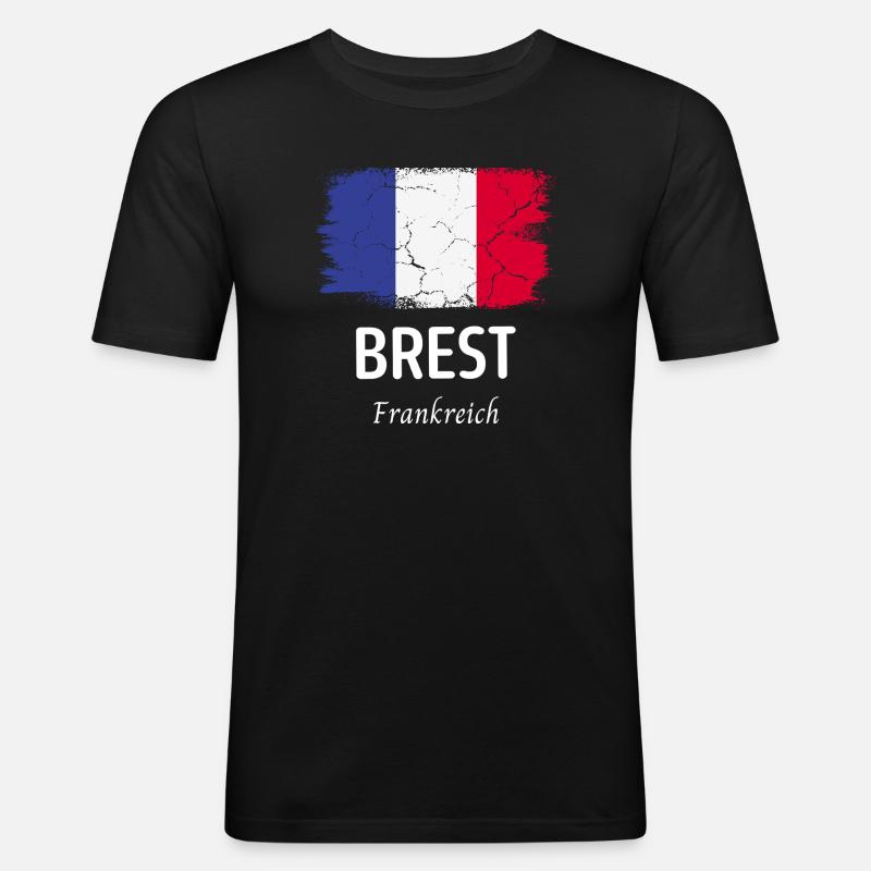 Brest - Männer Slim Fit T-Shirt - Schwarz