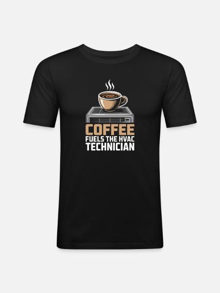 Kaffee Liebender HVAC Techniker Geschenk Arbeiter - Männer Slim Fit T-Shirt - Schwarz