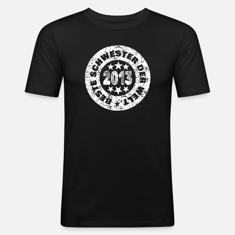 Schwester 2013 - Männer Slim Fit T-Shirt - Schwarz